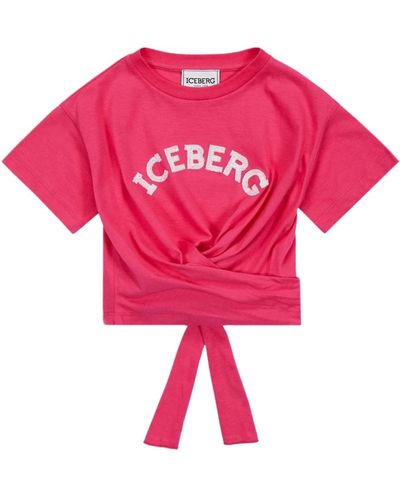Iceberg Bambini logo cropped t-shirt - Rosa