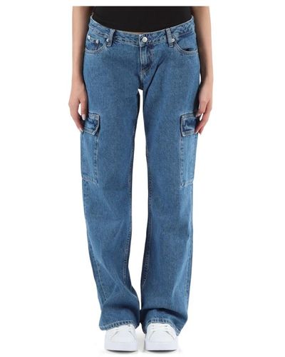Calvin Klein Low rise baggy jeans extremer stil - Blau