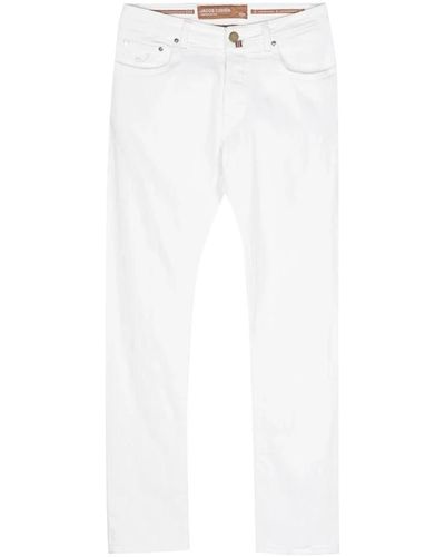 Jacob Cohen Handgefertigte bard jeans mit japanischen stoffen - Weiß