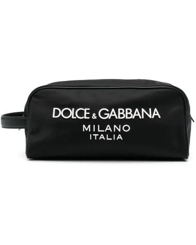 Dolce & Gabbana Borsa da toeletta nera con logo - Nero