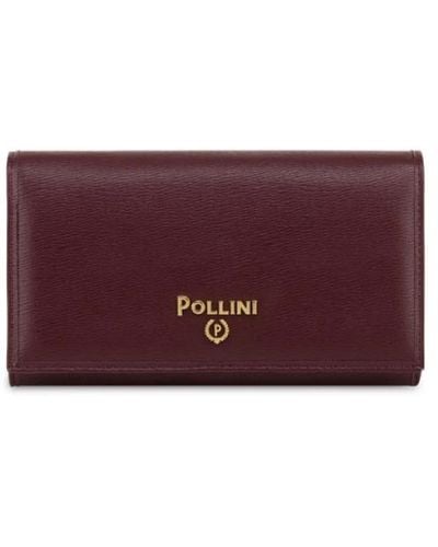 Pollini Geldbörse mit palmelliertem effekt und p-alloro logo - Lila