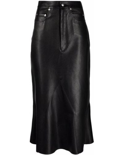 Rick Owens Leather Skirts - Black
