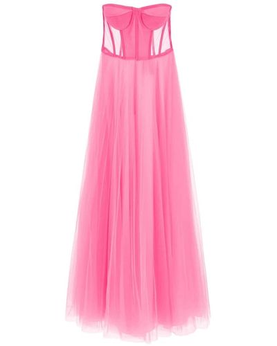 19:13 Dresscode Abito lungo bustier in tulle - Rosa
