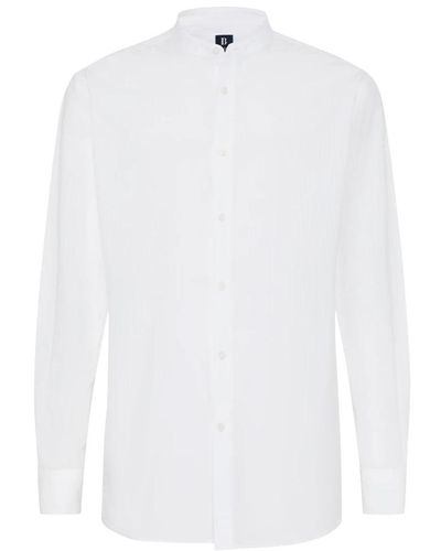 BOGGI Regular fit seersucker hemd - Weiß