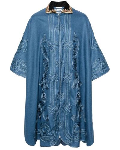 Bode Elegant shawl collar coat - Blau