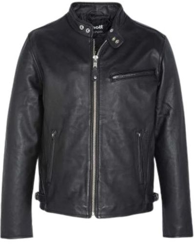 Schott Nyc Klassische café racer lederjacke - Schwarz