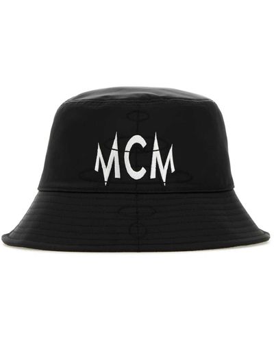 MCM Stiloso cappello a secchiello in nylon nero