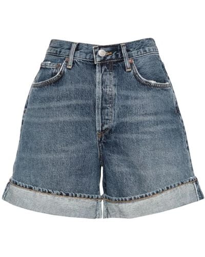 Agolde High waist denim shorts - Blu