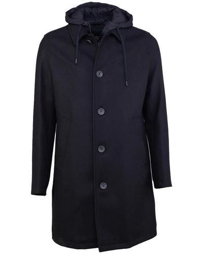 Herno Single-Breasted Coats - Blue