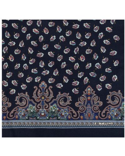 Etro Scarf With Paisley Motif - Blue