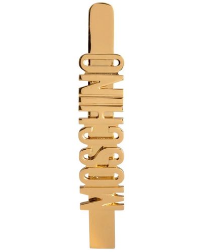 Moschino Spilla per capelli logo semplice - Metallizzato