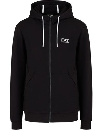 EA7 Schwarzer hoodie 3dpm53 urbaner stil