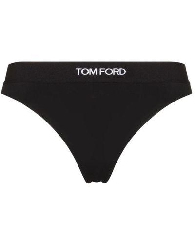 Tom Ford Tanga negra con logo en la cintura - Negro