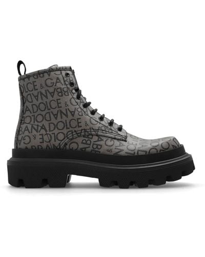 Dolce & Gabbana Lace-Up Boots - Black