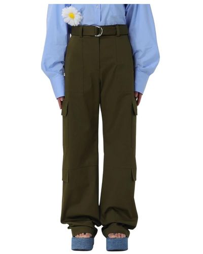 MSGM Trousers > wide trousers - Vert