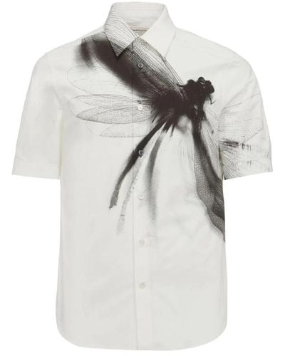 Alexander McQueen Short Sleeve Shirts - Grey