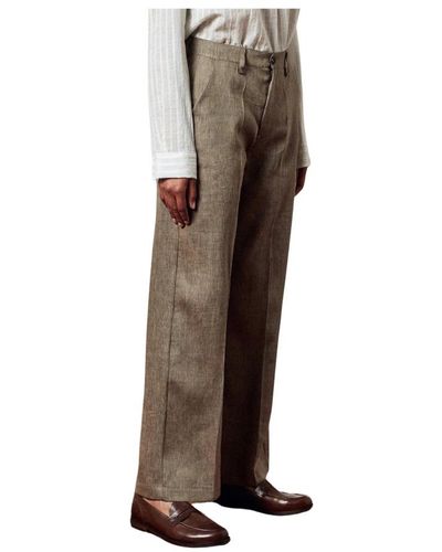 Massimo Alba Pantalones clásicos de lino/lana - Marrón