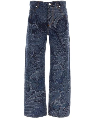 Etro Jeans in denim ricamati alla moda - Blu