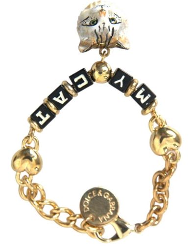 Dolce & Gabbana Katzenherz charm armband goldton - Mettallic