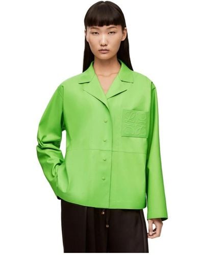 Loewe Leder pyjama hemd - grün fluoreszierend