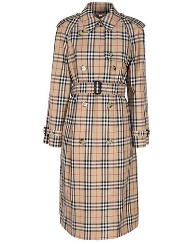 Burberry Belted Coats - Natural