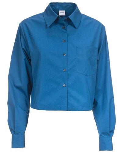 Aspesi Blaues baumwollpopeline-hemd