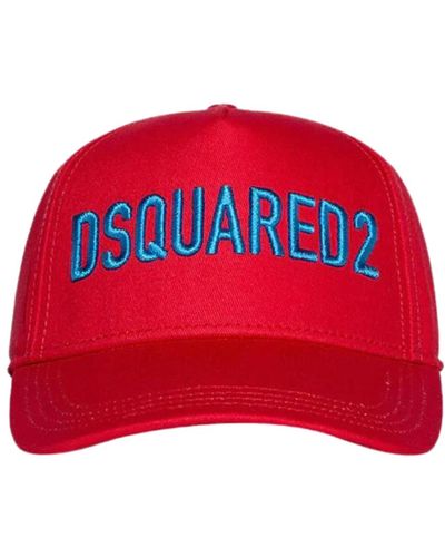 DSquared² Cappello rosso con ricamo del logo