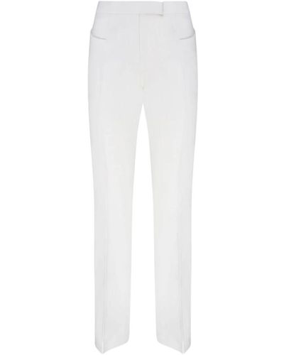 Tom Ford Pantaloni in lana bianca a zampa - Bianco