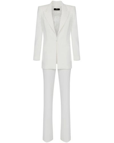 Elisabetta Franchi Single Breasted Suits - White
