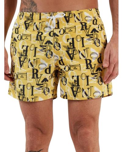 Emporio Armani Gelbe badebekleidung boxershorts mit elastischem bund