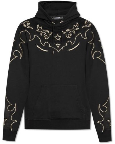 Balmain Embroidered hoodie - Schwarz