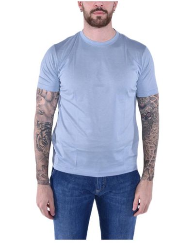 Eleventy T-shirt girocollo in cotone blu