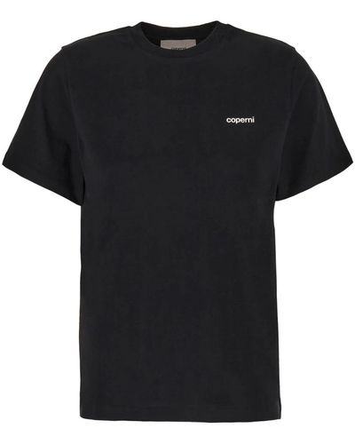 Coperni T-shirts,schwarzes logo t-shirt, geschlechtsneutral, rundhalsausschnitt