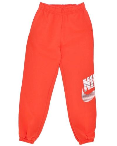 Nike Dance fleece oversized hose - leichte sportbekleidung - Rot