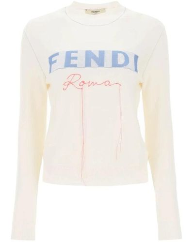 Fendi Round-Neck Knitwear - White