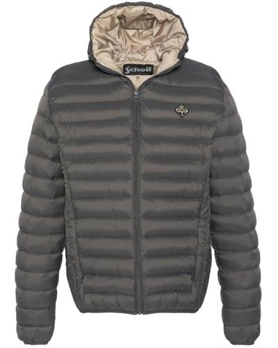 Schott Nyc Verado hooded light down jacket - Grigio