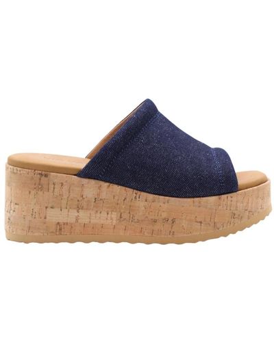 Via Vai Mule sandalen mit vinkje detail - Blau