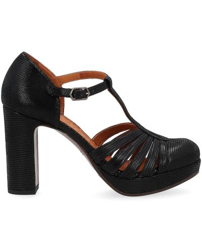 Chie Mihara Zapato de tacón de cuero negro