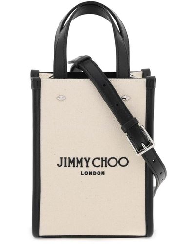 Jimmy Choo Nieten logo leder mini tasche - Natur