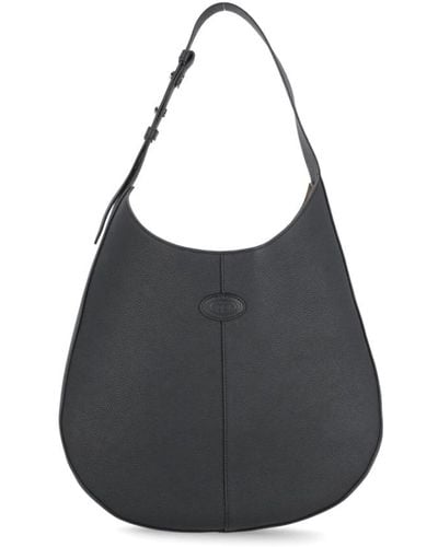 Tod's Shoulder bags,schwarze grainy-leder hobo-handtasche