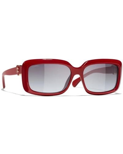 Chanel Rotes gestell graue verlaufssonnenbrille