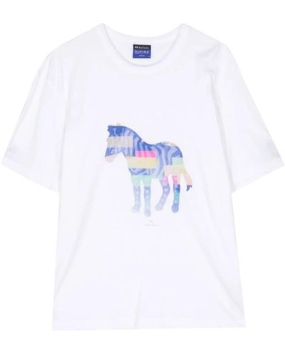 Paul Smith Zebra print logo crew neck t-shirt - Weiß