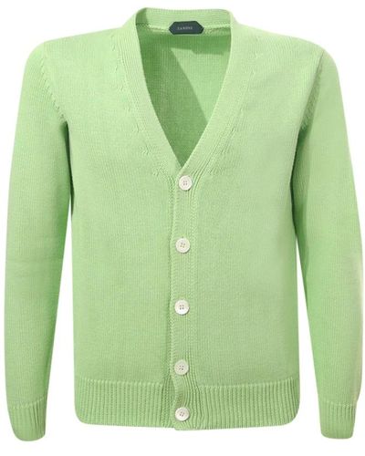 Zanone Knitwear > cardigans - Vert