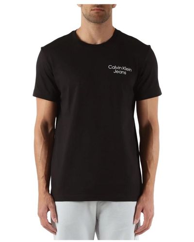 Calvin Klein Baumwoll-logo-print-t-shirt - Schwarz