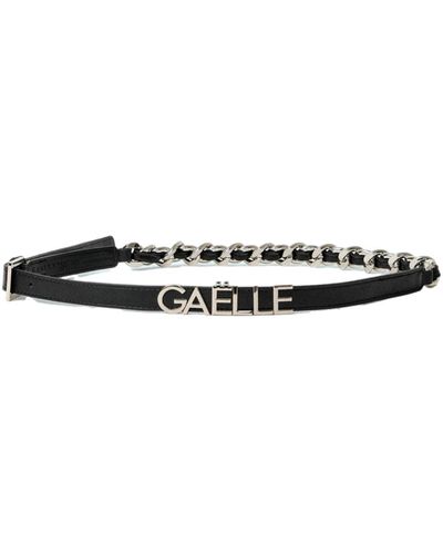 Gaelle Paris Mini cinturón de ecopiel con detalle de cadena - Negro
