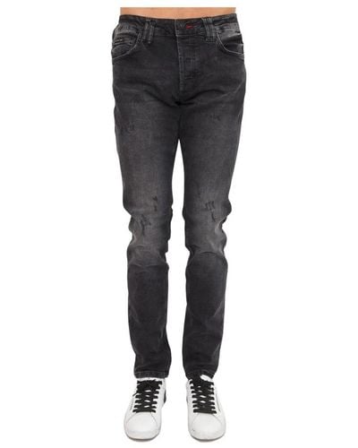 Philipp Plein Slim-Fit Jeans - Black