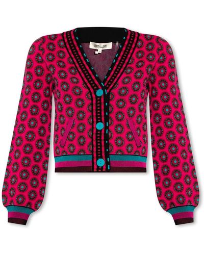 Diane von Furstenberg Cardigan a motivo 'bryant' - Rosso