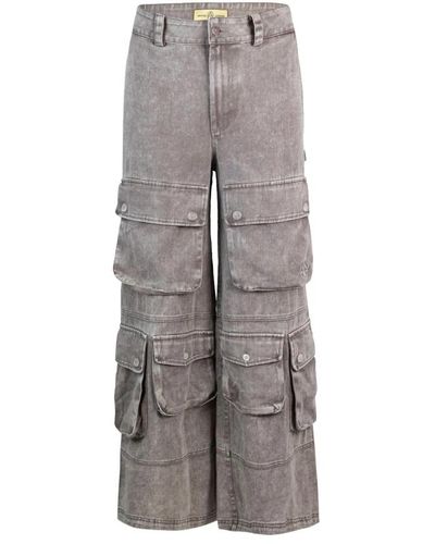 UNTITLED ARTWORKS Trousers > wide trousers - Gris