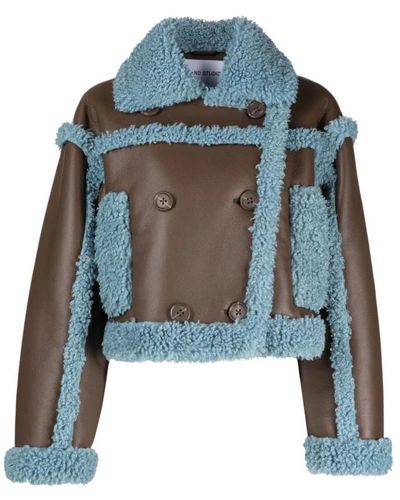 Stand Studio Faux Fur & Shearling Jackets - Blue
