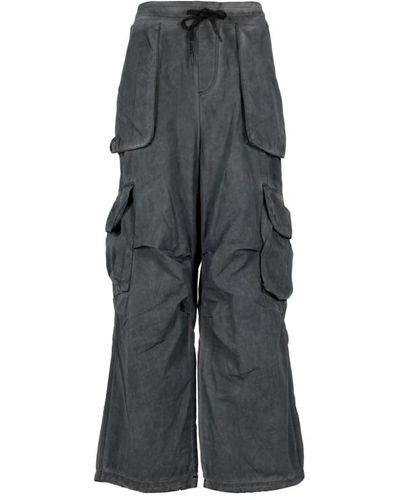 A PAPER KID Pantalones de algodón negros con cintura elástica - Gris